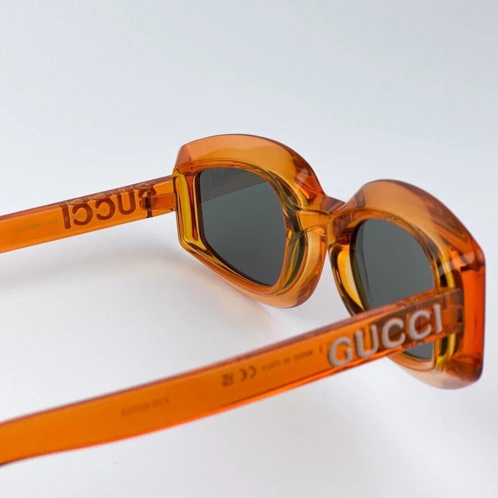 NWT Gucci GG1719S Orange Grey 51mm Sunglasses